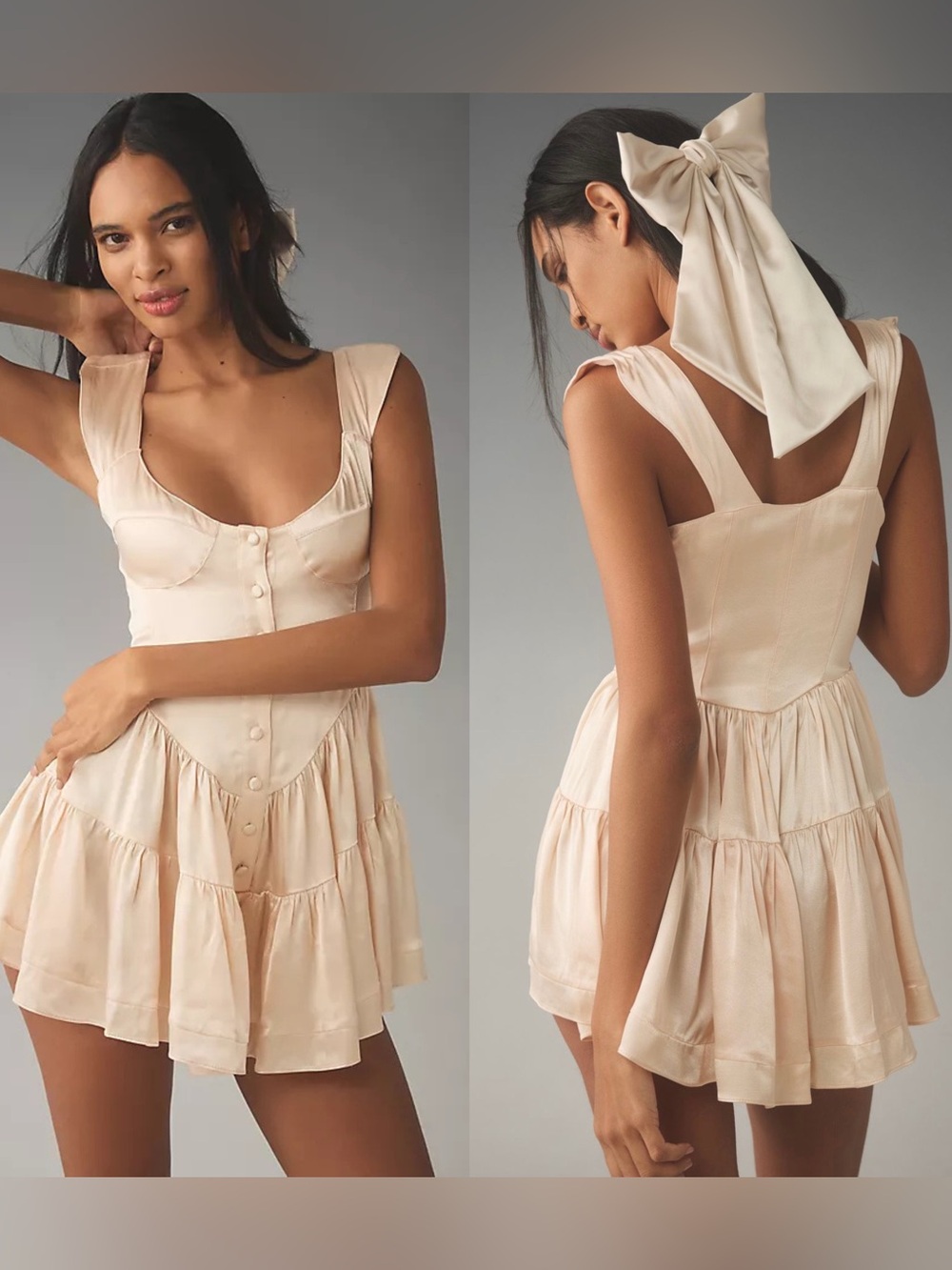 Vanessa Mooney Elisabeth Romper Dress Blush Pink Bustier Mini Small
